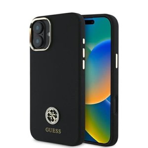Guess Silikónové Logo Strass 4G (GUHCP16SM4DGPK) puzdro pre - iPhone 16 - Čierna KF2342172