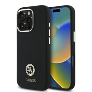 Guess Silikónové Logo Strass 4G (GUHCP16XM4DGPK) puzdro pre - iPhone 16 Pro Max - Čierna KF2342173