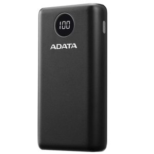 Adata power banka AP20000QCD – 20 000 mAh, Quick Charge 3.0, 18 W PD, Micro USB, USB-C, 2× USB-A, digitálny displej, čierna KF2342175