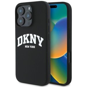 DKNY silikónový obal s bielym logom MagSafe (DKHMP16XSNYACH) - iPhone 16 Pro Max - Čierny KF2342517