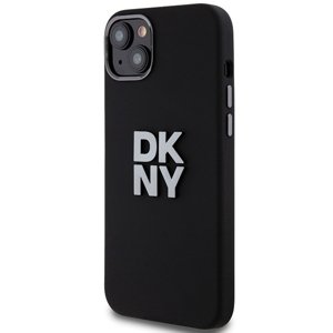 DKNY pevný silikónový kryt na iPhone 15 Plus s kovovým logom (DKHCP15MSMCBSK) - čierny KF2342525