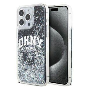 DKNY pevný trblietavý kryt na iPhone 15 Pro Max s veľkým logom (DKHCP15XLBNAEK) - čierny KF2342630