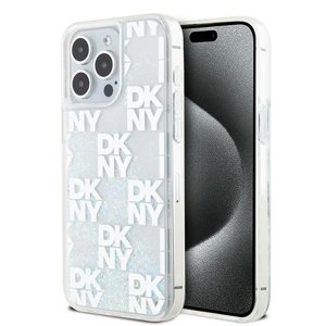DKNY tvrdý obal s tekutými trblietkami Multilogo (DKHCP15XLCPEPT) - iPhone 15 Pro Max - Biely KF2342631