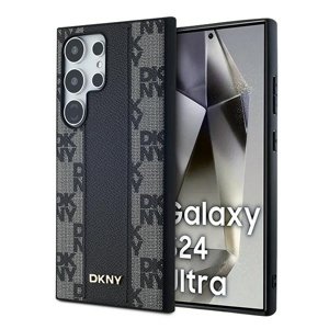 DKNY kožený kryt s kockovaným mono vzorom a MagSafe (DKHMS24LPCPVSLK) – Samsung Galaxy S24 Ultra – čierny KF2342633