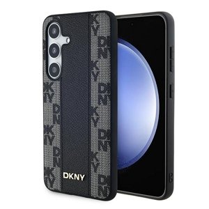 DKNY kožený kryt s kockovaným mono vzorom a MagSafe (DKHMS24SPCPVSLK) – Samsung Galaxy S24 – čierny KF2342637