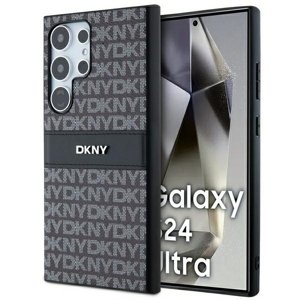 DKNY kožený kryt s mono pruhom a kovovým logom (DKHCS24LPRTHSLK) – Samsung Galaxy S24 Ultra – čierny KF2342639