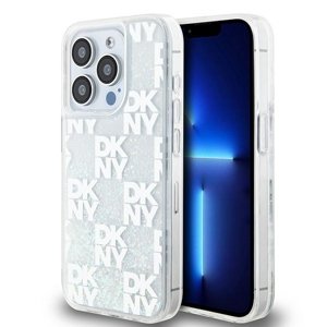 DKNY tvrdý obal s tekutými trblietkami Multilogo (DKHCP15LLCPEPT) - iPhone 15 Pro - Biely KF2342649