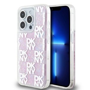 DKNY tvrdý obal s tekutými trblietkami Multilogo (DKHCP15LLCPEPP) - iPhone 15 Pro - Ružový KF2342650