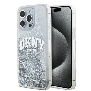 DKNY pevný trblietavý kryt na iPhone 15 Pro s veľkým logom (DKHCP15LLBNAET) - biely KF2342662