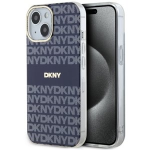 DKNY pevný kryt na iPhone 15 s monovzorom a pruhmi a MagSafe (DKHMP15SHRHSEB) - modrý KF2342676