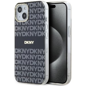 DKNY pevný kryt na iPhone 15 Plus s monovzorom a pruhmi a MagSafe (DKHMP15MHRHSEK) - čierny KF2342689