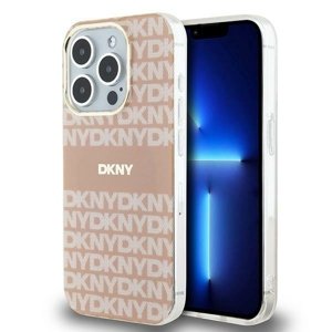 DKNY pevný kryt na iPhone 15 Pro Max s monovzorom a pruhmi a MagSafe (DKHMP15XHRHSEP) - ružový KF2342694