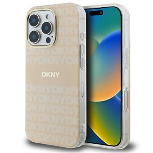 DKNY tvrdý obal Textúrovaný vzor a pruh MagSafe (DKHMP16LHRHSEP) - iPhone 16 Pro - Ružový KF2342701