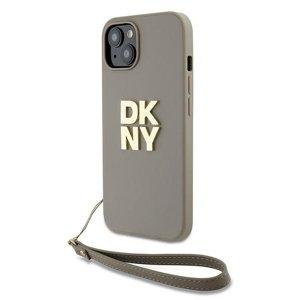 DKNY pevný kryt na iPhone 15 Plus s remienkom na zápästie a logom (DKHCP15MPBSWSE) - béžový KF2342801