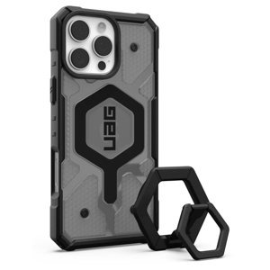 UAG Pathfinder Clear MagSafe - extrémne odolný kryt na iPhone 16 Pro Max - Popolavá / Čierny stojan KF2342946