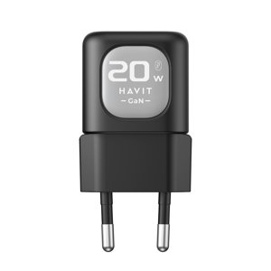 Havit sieťová nabíjačka (UC220 EU) – USB, USB-C, GaN technológia, 20W, čierno-sivá KF2343635