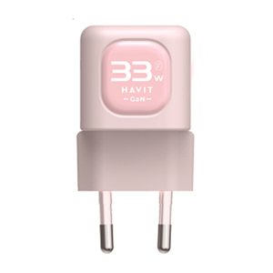 Havit sieťová nabíjačka (UC230 EU) – USB-C, USB, 33W, ružová KF2343651