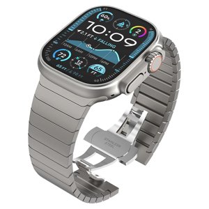 Techsuit – Watchband (W012) remienok pre Apple Watch 1/2/3/4/5/6/7/8/9/10/SE/SE 2/Ultra/Ultra 2 (42/44/45/46/49 mm) – strieborný KF2344049
