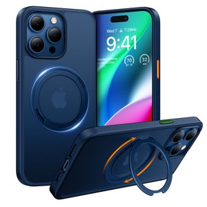 Torras – Ostand Pro Series – kryt so stojanom pre iPhone 15 Pro – tmavomodrý KF2344175