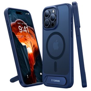 Torras – Pstand kryt so stojanom pre iPhone 15 Pro – tmavomodrý KF2344184