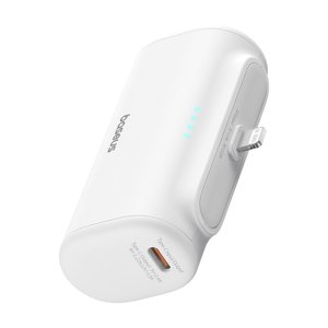 Baseus – powerbanka, kompaktná, Lightning, 20 W, 5000 mAh, kábel USB-C – biela KF2344303