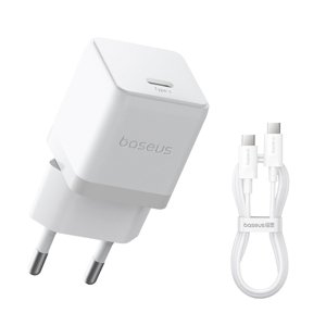Baseus nabíjačka Palm (P10111602213-01) – USB-C, PD 20 W, 5 V/3 A, USB-C kábel 1 m, Moon White KF2344366