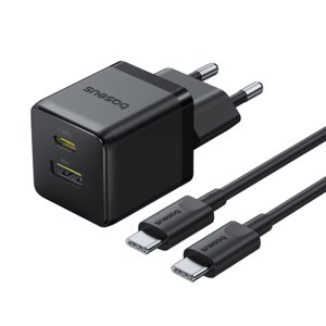 Baseus sieťová nabíjačka Palm (P1011160A113-01) – 2v1 rýchlonabíjačka, USB, USB-C, kábel USB-C, 30W, 20V/3A, čierna (Cluster Black) KF2344416