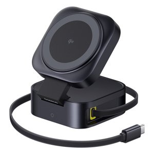 Baseus magnetická bezdrôtová nabíjačka PicoGo (P10276800123-00) – 2v1 rýchlonabíjanie, USB-C kábel, 67 W, Cosmic Black KF2344632