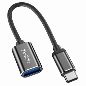 Yesido OTG Káblový adaptér (GS01) - Type-C na USB 2.0, Plug & Play - čierna KF234474
