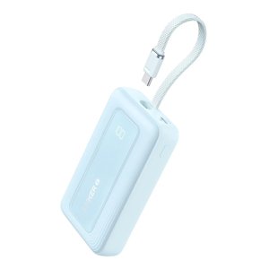 Anker – Zolo – powerbanka s kapacitou 20 000 mAh, 30 W, USB-C a USB-A výstupy, s integrovaným káblom USB-C – svetlomodrá KF2344844