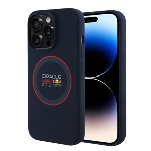 Red Bull Racing silikónový kryt s MagSafe a červeným krúžkom na iPhone 14 Pro (RBHMP14L24SIILVR) - tmavomodrý KF2344929