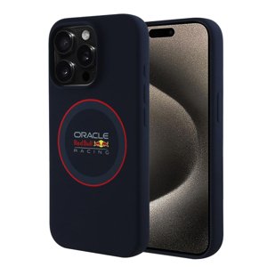 Red Bull Racing silikónový kryt s MagSafe a červeným krúžkom na iPhone 15 Pro (RBHMP15L24SIILVR) - tmavomodrý KF2344931