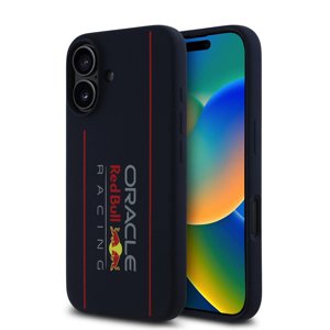 Red Bull Racing silikónový kryt s MagSafe a vertikálnym logom na iPhone 16 (RBHMP16S24SIOLRV) - tmavomodrý KF2344953