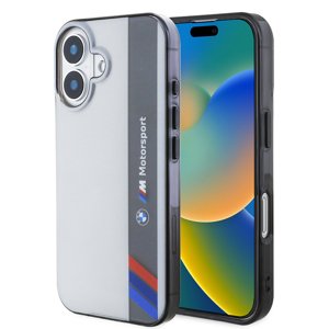 BMW Kryt Hardcase Motorsport IML s vertikálnym pruhom pre iPhone 16 Plus – sivý KF2345142