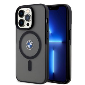 BMW MagSafe pevný kryt s IML Signature dizajnom pre iPhone 15 Pro – Čierny KF2345149