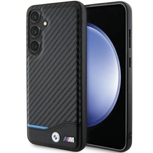 BMW Leather Carbon (BMHCS24M22NBCK) – kožený ochranný kryt s karbónovým dizajnom pre Samsung Galaxy S24 Plus – čierny KF2345172