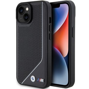 BMW MagSafe perforovaný kryt M s Twisted Line dizajnom pre iPhone 15 – Čierny KF2345184