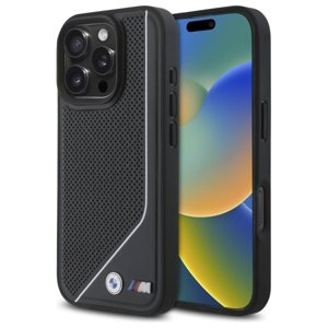 BMW MagSafe perforovaný kryt M s Twisted Line dizajnom pre iPhone 16 Pro Max – Čierny KF2345201