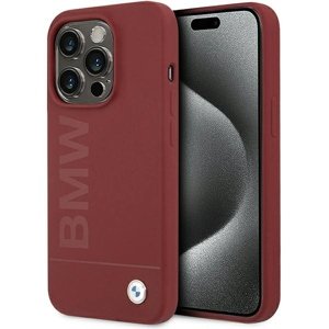 BMW Kryt Hardcase silikónový s veľkým logom a MagSafe pre iPhone 15 Pro Max – červený KF2345225