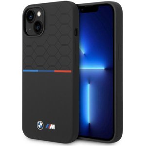 BMW - Hardcase M Silicone Pattern MagSafe silikónový obal na iPhone 15 - čierny KF2345234
