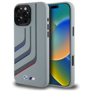 BMW - Hardcase Silicone Turning Lines MagSafe silikónový obal na iPhone 16 Pro Max - sivý KF2345318