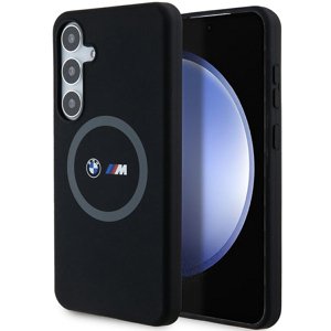 BMW Hardcase M Silicone Printed Ring MagSafe – silikónový ochranný kryt s MagSafe krúžkom pre Samsung Galaxy S24 Plus – čierny KF2345325