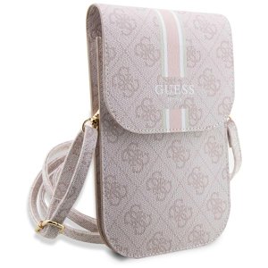 Guess Universal Phone Pouch 4G Stripes univerzálne puzdro na telefón (GUWBP4RPSP) - s priehradkou na karty, Eko-koža, nastaviteľný popruh - Ružové KF…