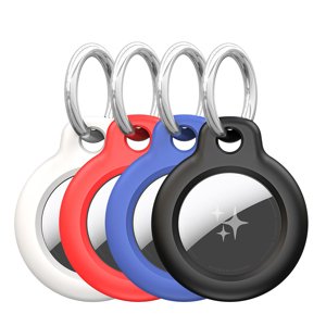 Dux Ducis - PC Secure Holder ochranné puzdro na Apple AirTag (4 ks) s oceľovým krúžkom - čierne, biele, modré, červené KF2345552