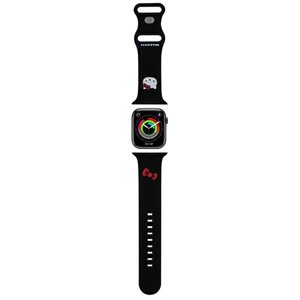Hello Kitty - silikónový remienok pre Apple Watch 1–10 / SE / SE 2 / Ultra / Ultra 2 (42/44/45/46/49 mm) – čierny KF2345676