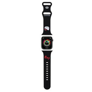 Hello Kitty - silikónový remienok s motívom Kitty hlavičky pre Apple Watch 1–10 / SE / SE 2 (38/40/41/42 mm) – čierny KF2345680