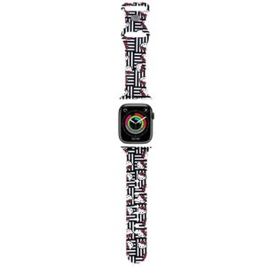 Hello Kitty - silikónový remienok s motívom hlavičiek a prúžkov pre Apple Watch 1–10 / SE / SE 2 (38/40/41/42 mm) – čierny KF2345685