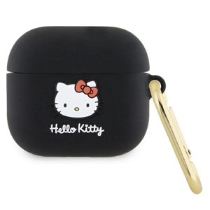 Hello Kitty Silicone 3D Kitty Head puzdro pre Apple AirPods 3 – čierne KF2345693