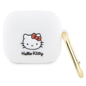 Hello Kitty Silicone 3D Kitty Head puzdro pre Apple AirPods 3 – biele KF2345694
