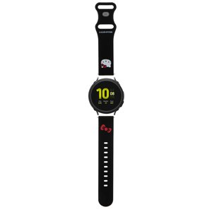 Hello Kitty - silikónový remienok s motívom Kitty hlavičky pre Samsung Watch 4 / 5, Huawei Watch GT 3 (42 mm) / GT 3 Pro (43 mm) – čierny KF2345697